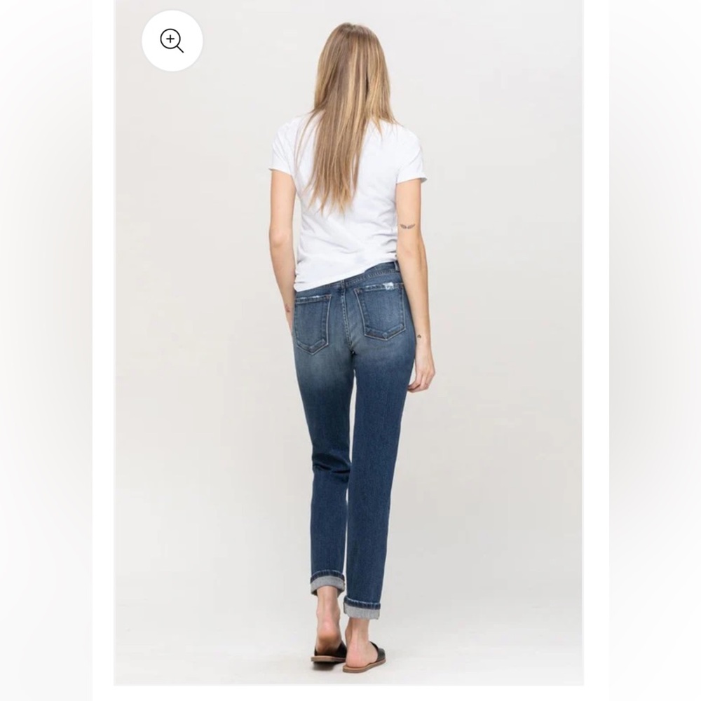 Flying Monkey Cuffed Stretch Boyfriend Jean Dark Wash size 28 - Picture 2 of 12